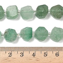 天然の緑のイチゴクォーツビーズ連売り  ナゲット  シードビーズで  9.5~13x8.5~12.5x5~6mm  穴：1.2mm  約28~29個/連  14.96''（38cm）〜15.55''（39.5cm）&nbsp;G-I394-D13