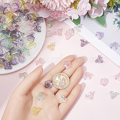 透明アクリルビーズキャップ360個（6色）  朝顔ビーズ  ABカラー  5花びら  花  ミックスカラー  10x14x13.5mm  穴：1.6mm  60個/カラー&nbsp;TACR-SC0001-24