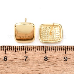 真鍮長方形スタッドピアス  長持ちメッキ  ラックめっき  18KGP本金メッキ  12x10.5mm&nbsp;EJEW-L277-01G