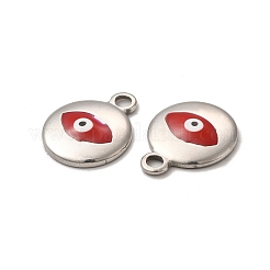 ステンレスペンダント201個  エナメル  ナザールボンジュウ  ステンレス鋼色  19x15x3mm  穴：3mm&nbsp;STAS-J401-VF669-2