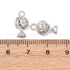 合金チャーム  地球儀  プラチナ  14x8x6mm  穴：1.6mm&nbsp;LS-FIND-C076-02P