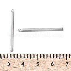 304ステンレスペンダント  長方形/バーチャーム  変色防止  ステンレス鋼色  32x2x2mm  穴：1.5mm&nbsp;STAS-L282-006P-01