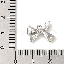 ラックメッキ合金ペンダント  カドミウムフリー＆ニッケルフリー＆鉛フリー  蝶結び  プラチナ  13x15.5x3mm  穴：1.8mm&nbsp;PALLOY-P304-11P