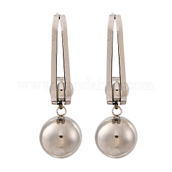 304ステンレススチールラウンドダングルスタッドピアス  ステンレス鋼色  47.5x14mm&nbsp;EJEW-Z098-31P