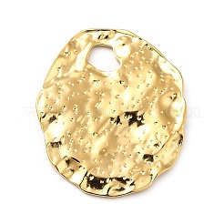 イオンプレーティング（IP）304ステンレスペンダント  テクスチャ  オーバル  18KGP本金メッキ  35x30x2mm  穴：7mm&nbsp;X-STAS-P312-21G