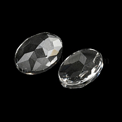 透明なk5ガラスカボション  多面カット  オーバル  透明  24x17x6.5mm&nbsp;GLAA-NH0001-01C