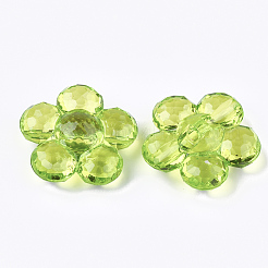 透明なアクリルシャンクボタン  花  ミックスカラー  36x36x14mm  穴：3mm  約82個/500g&nbsp;TACR-S133-131