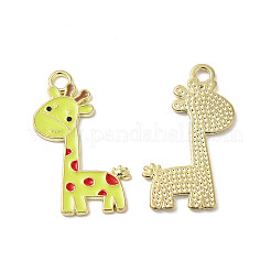 合金エナメルチャーム  キリンチャーム  ゴールドカラー  ミックスカラー  27x17x1mm  穴：2mm&nbsp;ENAM-B050-13G