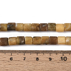 天然黄龍翡翠のビーズ連売り  コラム  6~6.5x6~6.5mm  穴：1.2mm  約61~62個/連  15.16~15.39''（38.5~39.1センチメートル）&nbsp;G-T141-83A