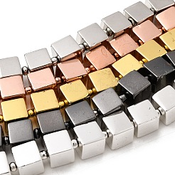 電気メッキガラスビーズセット  キューブ  ミックスカラー  8~8.5x8~8.5x8~8.5mm  穴：1.2mm  約40個/連  15.75''（40センチメートル）&nbsp;EGLA-F166-03B