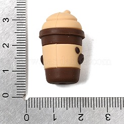シリコンビーズ  焦点ビーズ  コー​​ヒーカップ  キャメル  29x17x17mm  穴：2mm&nbsp;SIL-D013-03A-01