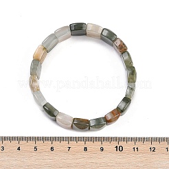 天然ルチルクォーツ宝石ビーズストレッチブレスレット女性男性用  長方形  内径：2-1/8インチ（5.25cm）&nbsp;BJEW-M049-18B