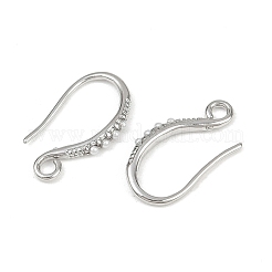 真鍮のピアスフック  長持ちメッキ  ニッケルフリー  ABSの模造パールと  プラチナメッキ  18.5x10x2mm  穴：1.8mm&nbsp;KK-B137-15P-02