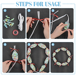卒業式用リースバッグのDIYキット  PEメッシュカバーバッグ付き  プラスチックレーザーグリッタープリントリボン  ミックスカラー  15x1mm  50 M /バンドル  2束&nbsp;DIY-GA0009-18