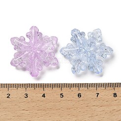 透明なアクリルビーズ  スノーフレーク  ミックスカラー  30.5x27x8mm  穴：2mm  約205個/連&nbsp;TACR-R001-05A