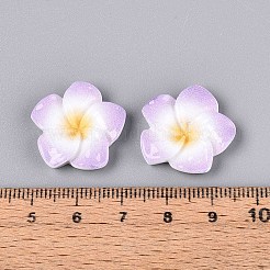 プルメリアの花の不透明樹脂カボション  ライラック  20~21x20~21x4.5~5mm&nbsp;CRES-T025-30E-02