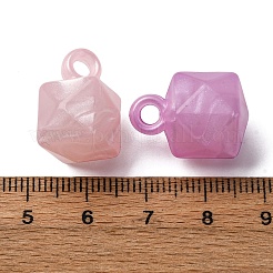 不透明で光沢のあるグリッターパウダーのアクリルパーツ  暗闇で光る  ミックスカラー  キューブ  20x14.5x14.5mm  穴：3.2mm  約240個/500g&nbsp;OACR-G052-12B