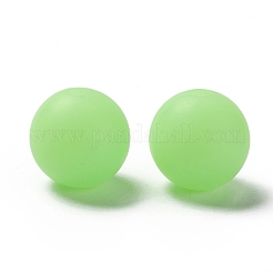 蓄光シリコーンビーズ  DIYの看護ネックレスとブレスレット作り  ラウンド  薄緑  11.5mm  穴：2mm&nbsp;SIL-I002-01G