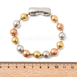 304ステンレススチール製ラウンドビーズブレスレット（女性・男性用）  イオンプレーティング（ip）  長持ちメッキ  ミックスカラー  9.13インチ（23.2cm）&nbsp;BJEW-K240-10A