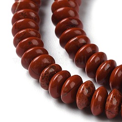 天然石レッドジャスパービーズ連売り  ソーサービーズ  ロンデル  6~6.5x3mm  穴：1mm  約118~119個/連  15.35''（39センチメートル）&nbsp;G-Z030-A26-01