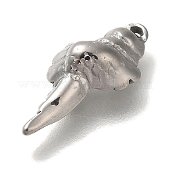 変色防止304ステンレススチールペンダント  コンクチャーム  ステンレス鋼色  17x7.5x3.8mm  穴：0.8mm&nbsp;STAS-P371-108P
