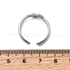 女性用調節可能な304ステンレススチールカフリング  ゴールデン·ステンレス鋼色  ハート  9mm  調整可能&nbsp;RJEW-B150-01GP-05
