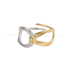 女性用304ステンレスリング  ゴールデン·ステンレス鋼色  17mm&nbsp;STAS-OY017-66G