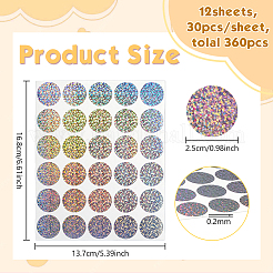 レーザーコーティングされたスクラッチオフフィルムパスワードステッカー  DIYスクレイピングアワードカード  銀  168x137x0.2mm  ステッカー：25mm  30pcs /シート&nbsp;STIC-WH0012-15A