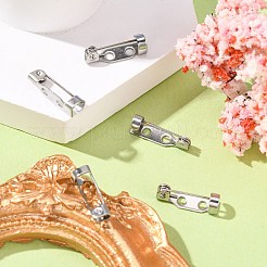 変色防止 304 ステンレススチール ブローチピン バックバー金具  ステンレス鋼色  17x5.5x5mm  穴：2mm&nbsp;STAS-J011-09B