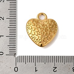 イオンプレーティング（IP）304ステンレスペンダント  ハートチャーム  18KGP本金メッキ  20x16.5x4.5mm  穴：2mm&nbsp;STAS-N103-56G