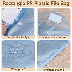 長方形PPプラスチックファイルバッグ100個  フォルダーバッグ  事務用品  ライトブルー  234x322x1mm  内径：298x233mm&nbsp;OFST-WA0001-03