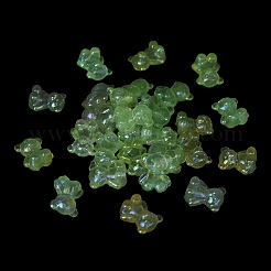 UVメッキ 光る虹色 アクリルビーズ  キラキラビーズ  暗闇で光る  クマ  ミックスカラー  18x15.5x11mm  穴：2.5mm&nbsp;LACR-R001-01A