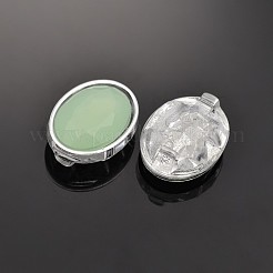縫い付け用台湾アクリルストーン  服飾材料  多面カット  オーバル  薄緑  12x10x5.5mm  穴：0.5mm&nbsp;SA22-8x10-ACS-H30