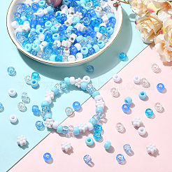 DIYビーズキット  プラスチックビーズを含む  アクリルビーズ  ミックスカラー  9~11.5x9~10.5x6~7mm  穴：3.6~3.8mm  740個/セット&nbsp;DIY-YW0018-35