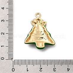 クリスマス合金エナメルペンダント  ゴールドカラー  クリスマスツリー  30.5x23x5.5mm  穴：2.1mm&nbsp;FIND-Z103-03G-04