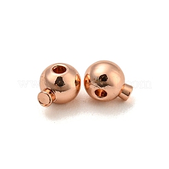 真鍮製つぶし玉カシメ玉  長持ちメッキ  ラウンド  ローズゴールド  5x3.5x3.5mm  穴：0.9mm&nbsp;KK-Z030-16A-RG