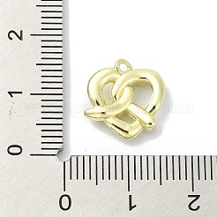合金ペンダント  結び目とハート  ゴールドカラー  13x12.5x3.5mm  穴：2mm&nbsp;FIND-Q102-13G