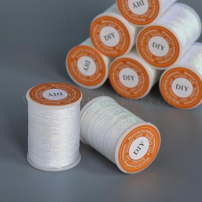 ポリエステルメタリック糸  ホワイト  1mm  約7ヤード/ロール&nbsp;OCOR-G006-02-1.0mm-24-1