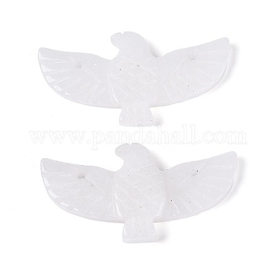 鷲の形の天然白翡翠の宝石ペンダント  27~28x51x5~6mm  穴：1.8~2mm&nbsp;G-P563-05E-1