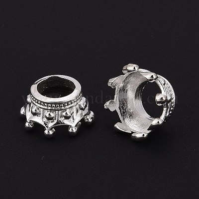 合金ビーズコーン  クラウン  銀  14x10x7mm  穴：7mm&nbsp;PALLOY-M020-01S-1