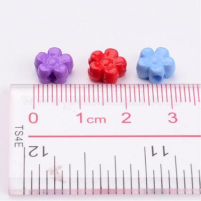 ソリッドカラーアクリルビーズ  花  ミックスカラー  8.5x9x4mm  穴：2mm&nbsp;X-SACR-R807-M-1