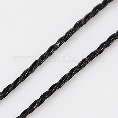メタリック糸  刺しゅう糸  9プライ  ブラック  0.8mm  約328.08ヤード（300m）/ロール&nbsp;MCOR-G001-0.8mm-14-1