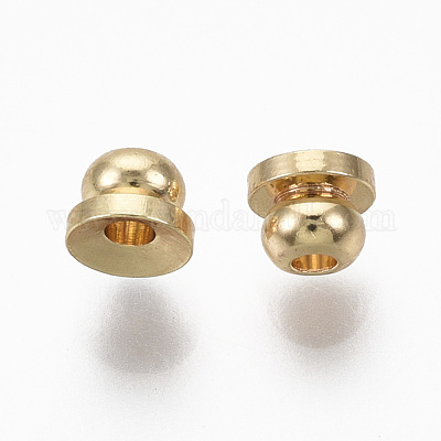 真鍮製スペーサービーズ  ニッケルフリー  18KGP本金メッキ  4x3mm  穴：1.2mm&nbsp;KK-T063-002-NF-1