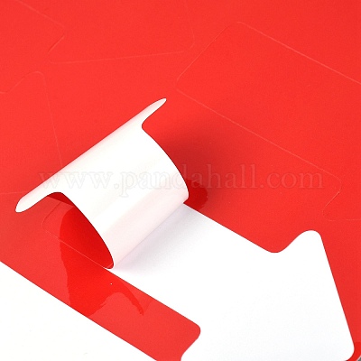 塩ビ粘着ステッカー  矢印  レッド  9.9x4.9x0.03cm&nbsp;DIY-WH0259-03-1