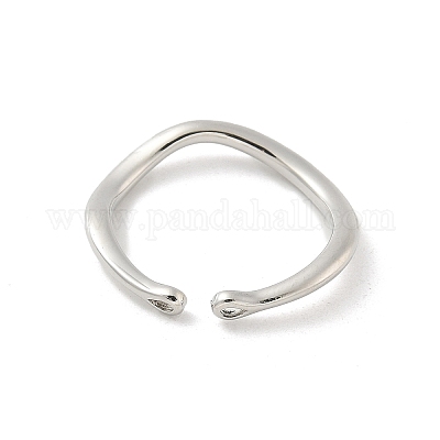 真鍮オープンカフリング部品  カン付き  プラチナ  2~2.5mm  内径：17mm&nbsp;KK-G518-06P-02-1