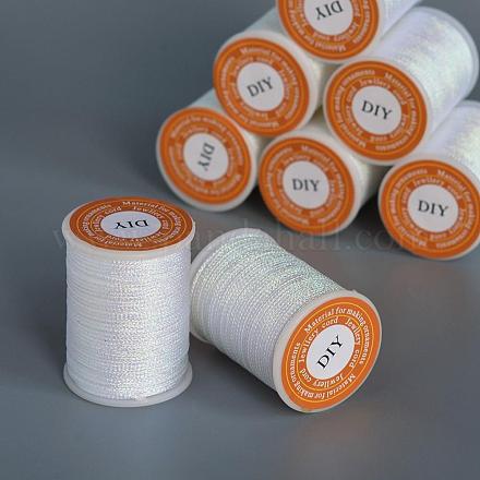 ポリエステルメタリック糸  ホワイト  1mm  約7ヤード/ロール&nbsp;OCOR-G006-02-1.0mm-24-1