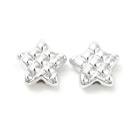 メッキccbプラスチックビーズ  スター  プラチナ  18.5x20.2x9.3mm  穴：3mm&nbsp;PACR-C004-10P-1