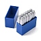 Iron Seal Stamps, Mixed Patterns, Platinum, 65.5x10mm, 12pcs/box