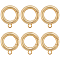 6Pcs Brass Spring Gate Clasps, Ring, Real 18K Gold Plated, 16x13.5x2.5mm, Hole: 1.6mm
