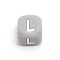 Silicone Alphabet Beads for Bracelet or Necklace Making, Letter Style, Gray Cube, Letter.L, 12x12x12mm, Hole: 3mm